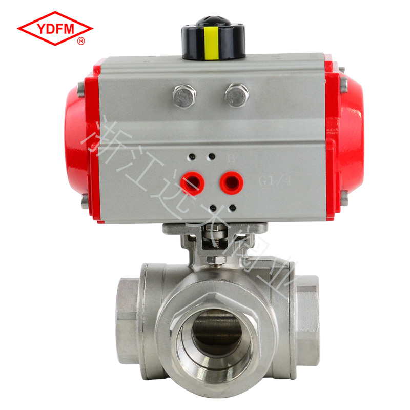 气动三通丝口球阀